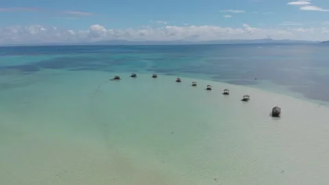 Aerial/Drone shot of beach in Philippines Stock Footage 203969743
