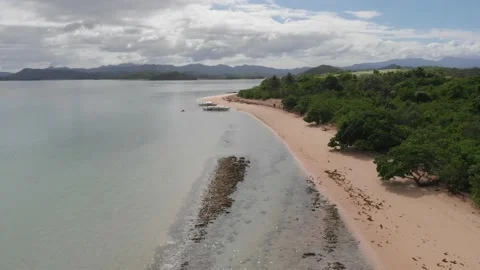 Aerial/Drone shot of beach in Philippines Stock Footage 203969791