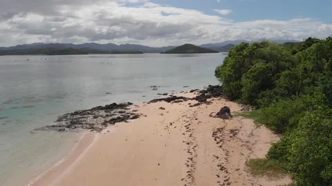 Aerial/Drone shot of beach in Philippines Stock Footage 203969796