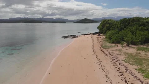 Aerial/Drone shot of beach in Philippines Stock Footage 203969817