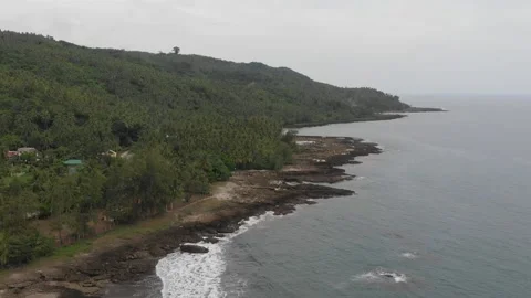 Aerial/Drone shot of beach in Philippines Stock Footage 204030095