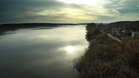 Aerial:flight over lake Video stock 56568627