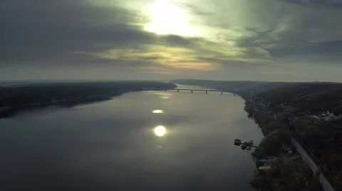 Aerial:flight over lake 스톡 동영상 56568648