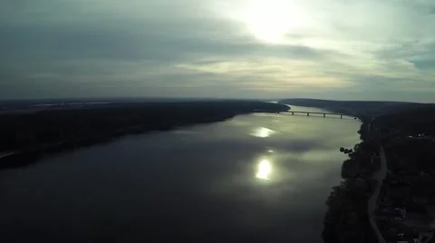 Aerial:flight over lake 스톡 동영상 56568656