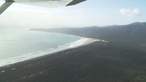 Aerials of a big bay Stock Footage 5504084