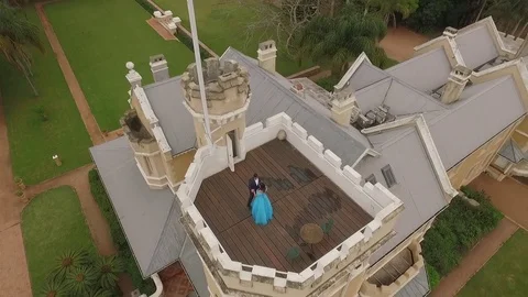 Aerials of Couple Dancing Stock Footage 75634747