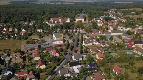 Aerials Drone Shot of Zabeltitz Baroque Garden in Saxony Germany Stock Footage 122900180