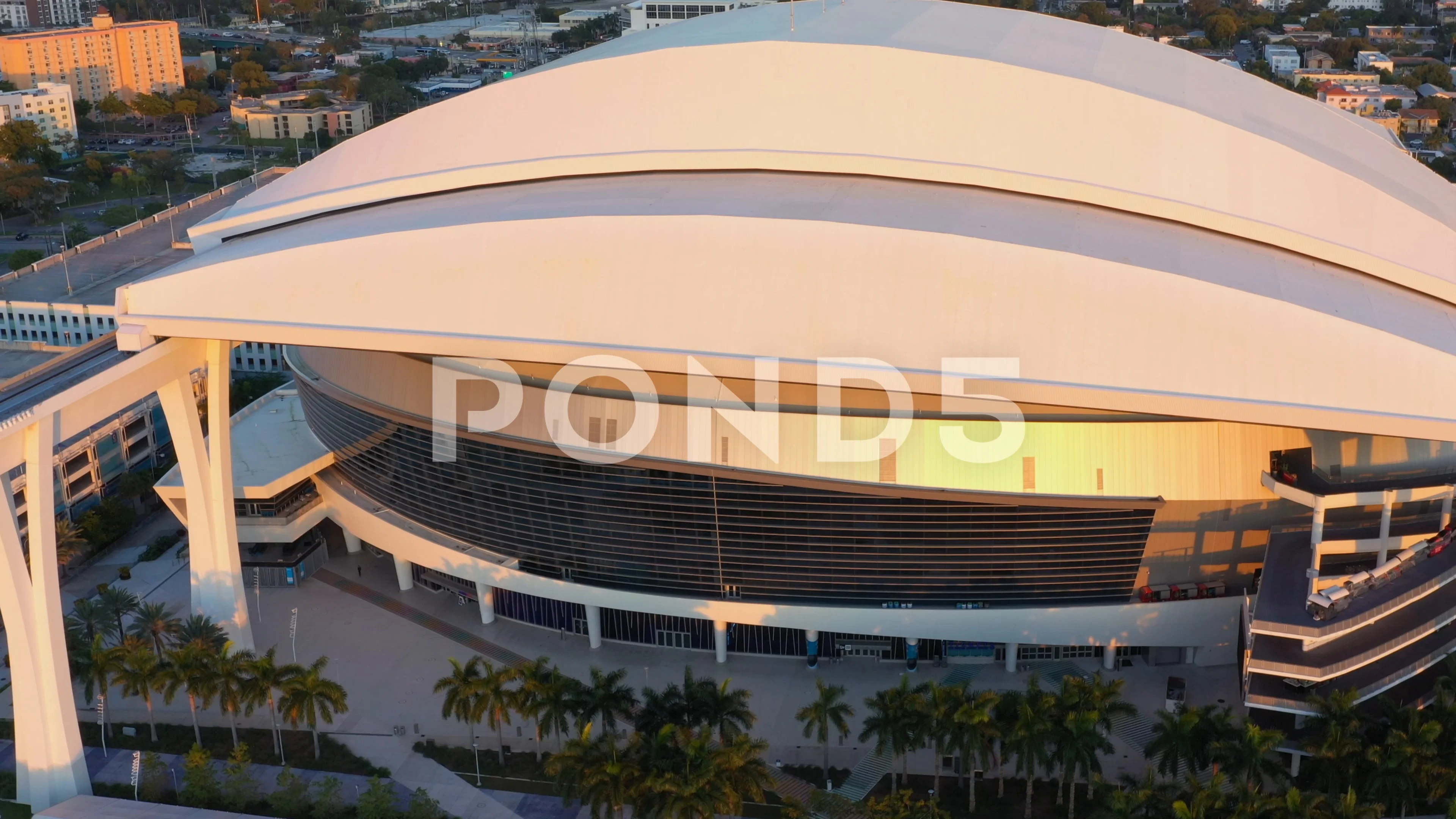 Aerial video Marlins Park Stadium LoanDe, Stock Video