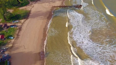 Aerials footage beach view Stock Footage 83994565