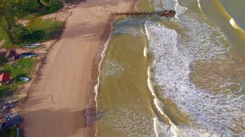 Aerials footage beach view Stock Footage 83994704