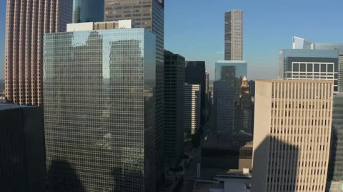 Aerials Of Houston Downtown Skyline Stock Footage