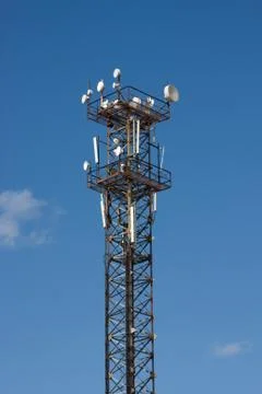 Aerials of mobile communication 스톡 사진
