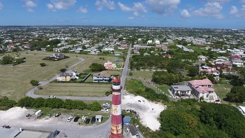 Aerials of old rustic and Historic lighthouse Stock Footage 88576998