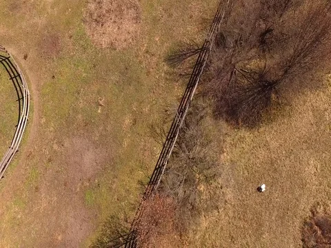 Aerials over dirt path Stock Footage 81798025