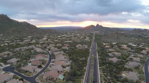 Aerials in Phoenix AZ - Lots of open roads Stock Footage 58232508