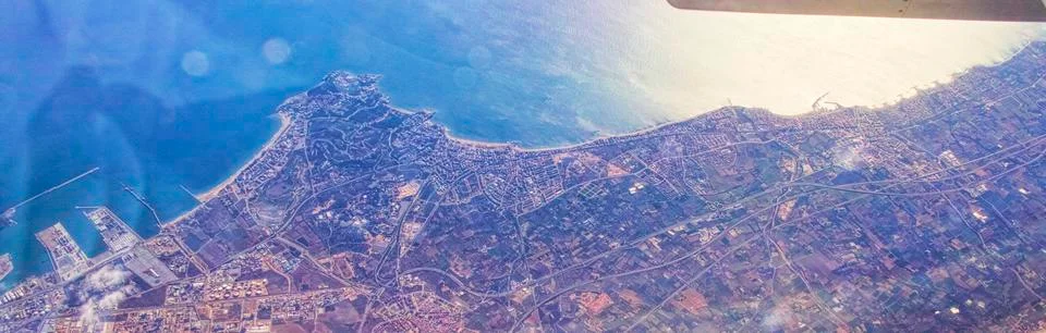 Aerialview of sea and coast Stock Photos