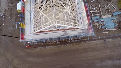 Aeriel of a building site Stock Footage 46719976
