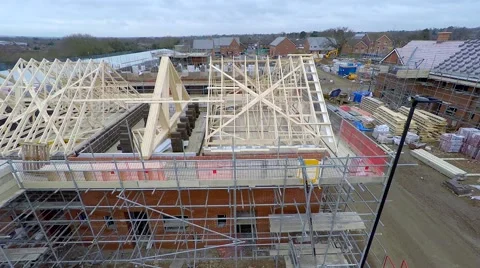 Aeriel of a building site Stock Footage 46719982