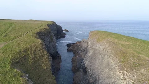 Aeriel Fly Over Using A Drone of Cliffs in The UK Stock Footage 106668283