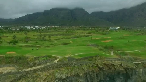 Aeriel view of a golf course Stock Footage 73277534
