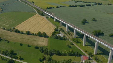 Aeril of Bauerbach Train Bridge in Germany Video stock 111724119
