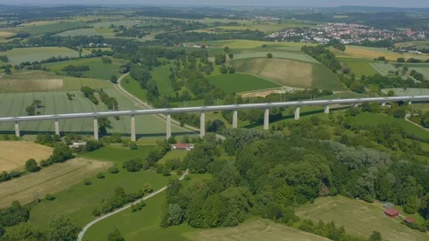 Aeril of Bauerbach Train Bridge in Germany Stock Footage 111724541