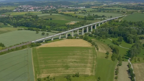 Aeril of Bauerbach Train Bridge in Germany Stock Footage 111725017