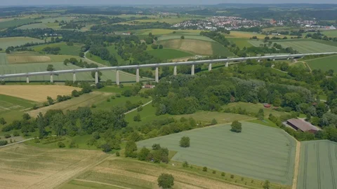 Aeril of Bauerbach Train Bridge in Germany Stock Footage 111725187