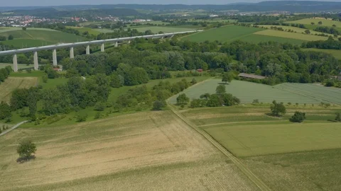 Aeril of Bauerbach Train Bridge in Germany Stock Footage 111725880