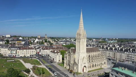 Aerila view of Caen in Normandy Stock Footage 131168275