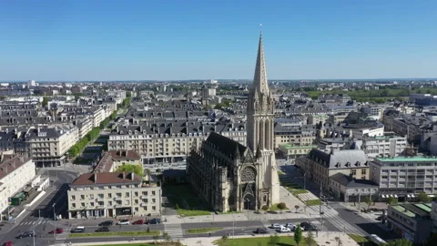 Aerila view of Caen in Normandy Stock Footage 131168395