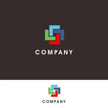 Aero circle box squire logo design Stock Illustration