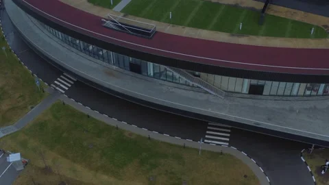 Aero frame building, architecture, windows, reflection, St. Petersburg 스톡 동영상 131242591