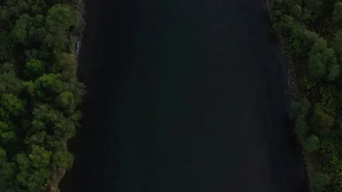 Aero frame, river in the forest in Kamchatka Stock Footage 132318131