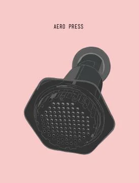 Aero press coffee , sketch vector. Stock Illustration