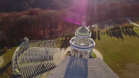 Aero view. Basilian Monastery complex in Hoshiv Stock Footage 170006949