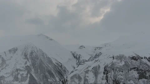 Aero view of the snow-capped mountains Stock Footage 152487660