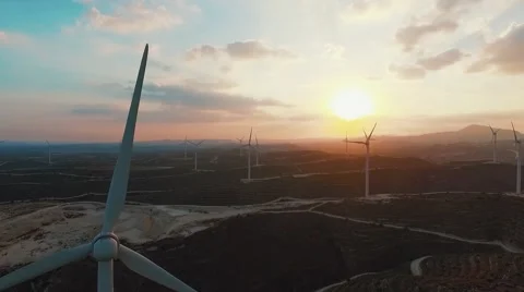 Aero Windmills Stock Footage 63074813