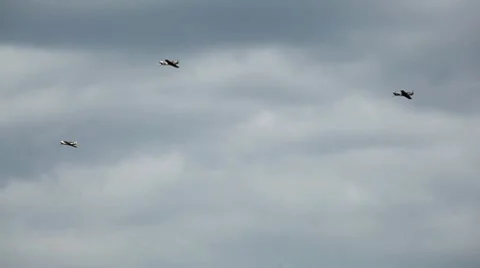 Aerobatic Plane in flight, background, conflict, competition, teamwork, war Stock Footage 8540405
