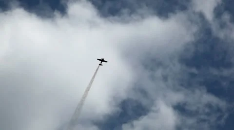 Aerobatic Plane in flight, background, conflict, competition, teamwork, war Video stock 8544358