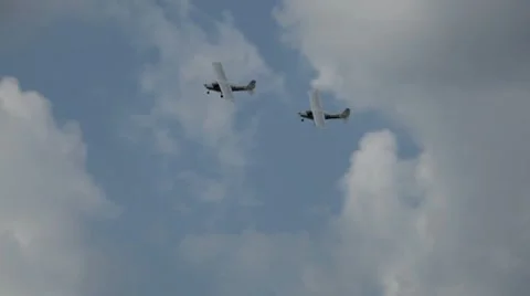 Aerobatic Plane Professionals Team Fly in Air Show Teamwork Precision Flight Stock Footage 8548503