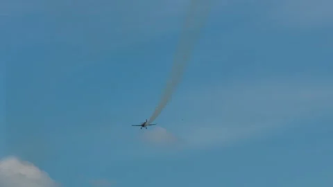 Aerobatic Plane Vertical Dive Maneuver at Iasi Airshow Stock Footage 335375590