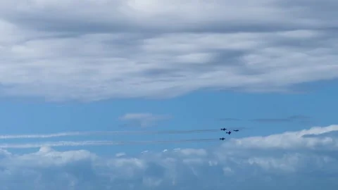Aerobatic Propeller Planes Flying in Formation with Smoke Trails Vidéo 345111921
