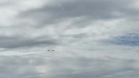 Aerobatic Propeller Planes Performing Formation Stunts Video stock 345695214