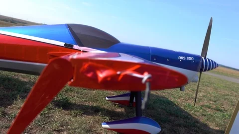 Aerobatic RC model aircraft Stock Footage 102023910