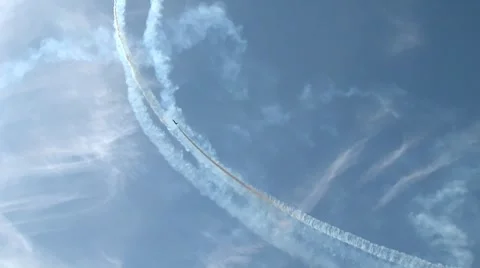 Aerobatic Team Draws A Pattern In The Sky 4 Stock Footage 8562877