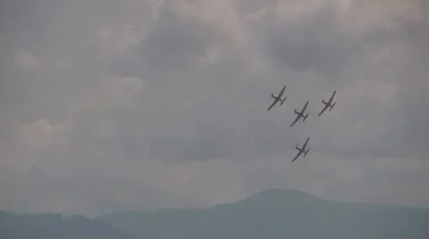 Aerobatics formation Stock Footage 8979648