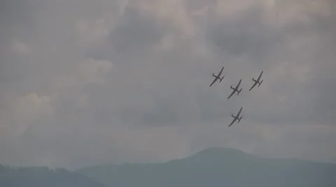 Aerobatics formation Stock Footage 10714430