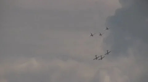 Aerobatics formation Stock Footage 10714506