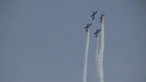Aerobatics formation Stock Footage 10714679